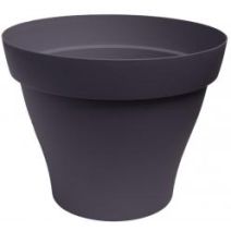 Pot de fleurs Roméo rond 21 noir violine Ø21x16,3cm 2,7L - POETIC